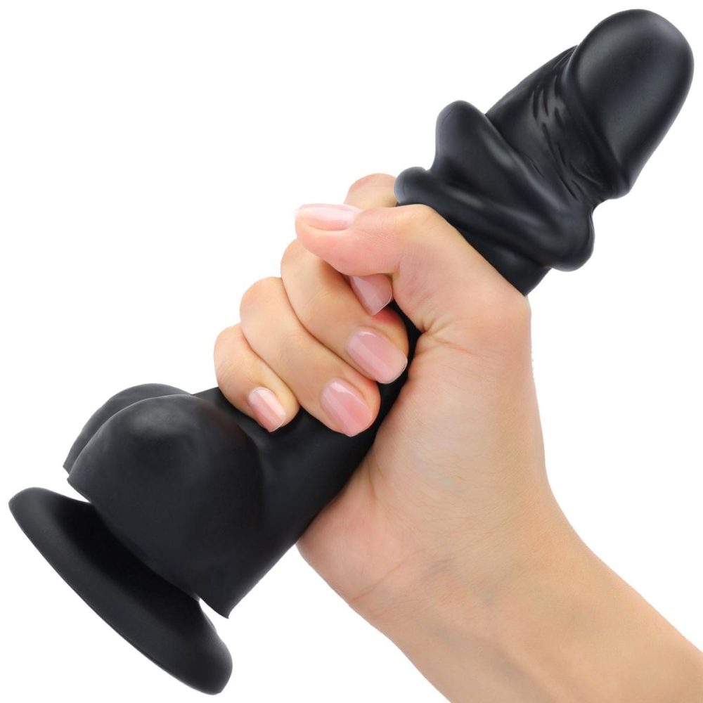 Dual Density Dildos | Strap-on-Me Sliding Skin Dual Density Silicone Suction Cup Realistic Dildo – Large Black