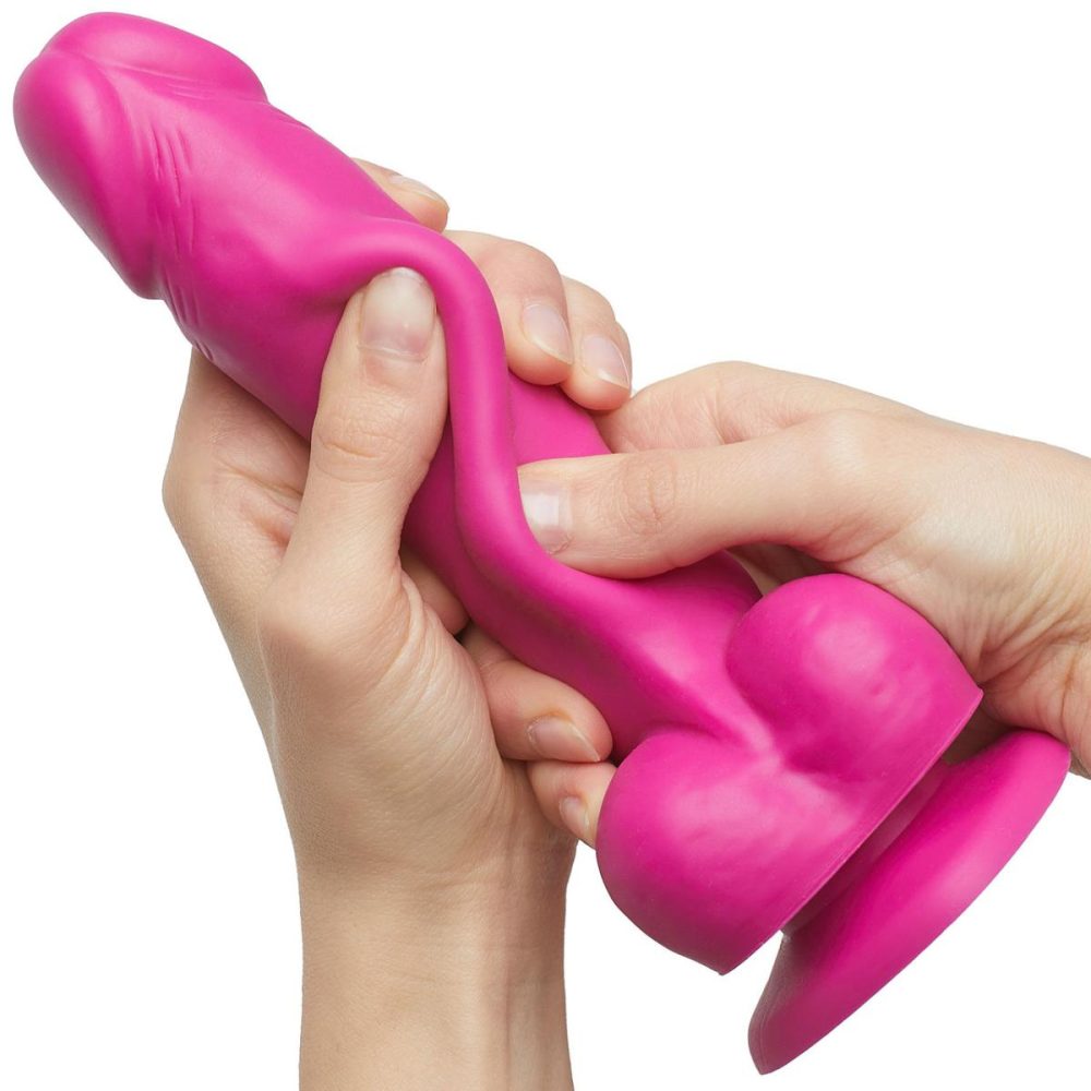 Dual Density Dildos | Strap-on-Me Sliding Skin Dual Density Silicone Suction Cup Realistic Dildo – Large Fuchsia