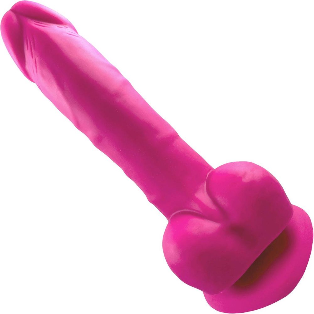 Dual Density Dildos | Strap-on-Me Sliding Skin Dual Density Silicone Suction Cup Realistic Dildo – Large Fuchsia