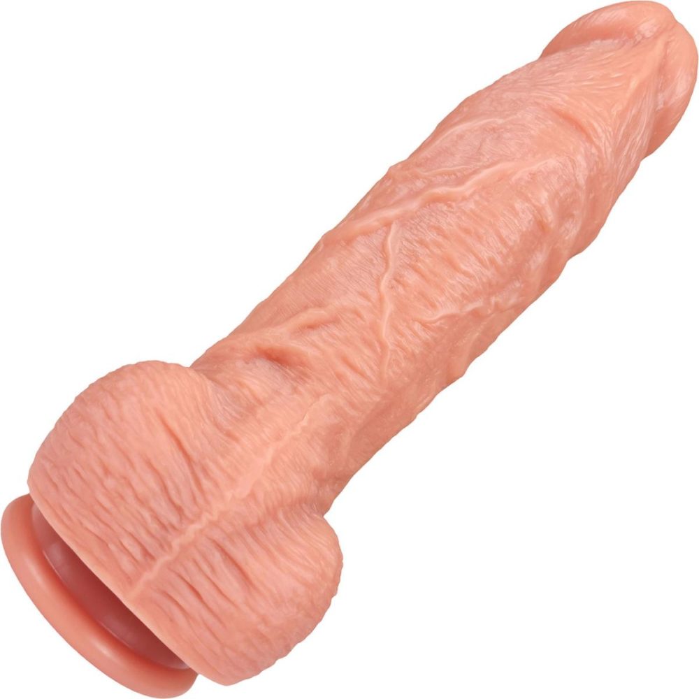 Dual Density Dildos | The Farmer 7 Inch Silicone Realistic Dildo With Balls & Suction Cup Base – Vanilla