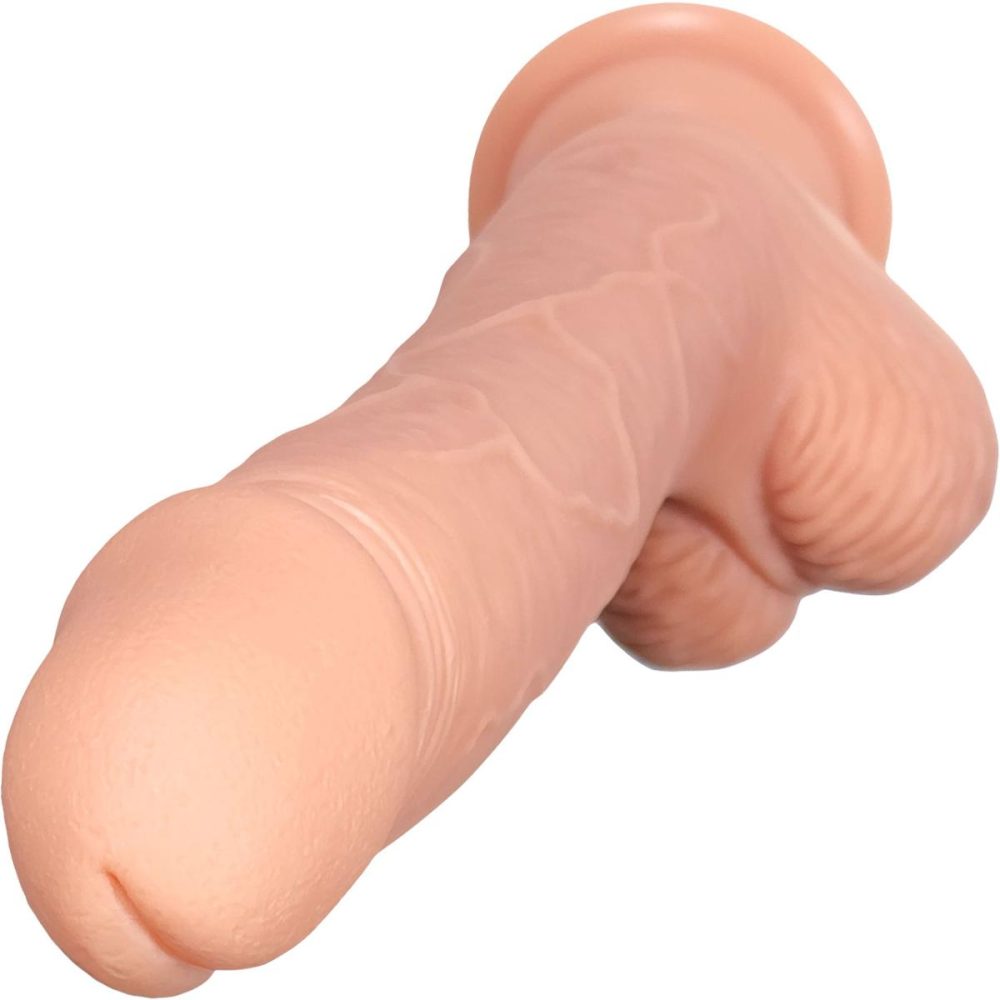 Dual Density Dildos | The Seaman 7.5 Inch Silicone Realistic Dildo With Balls & Suction Cup Base – Vanilla