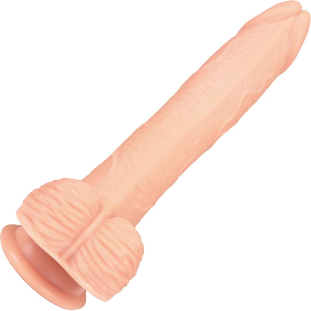 Dual Density Dildos | The Seaman 7.5 Inch Silicone Realistic Dildo With Balls & Suction Cup Base – Vanilla