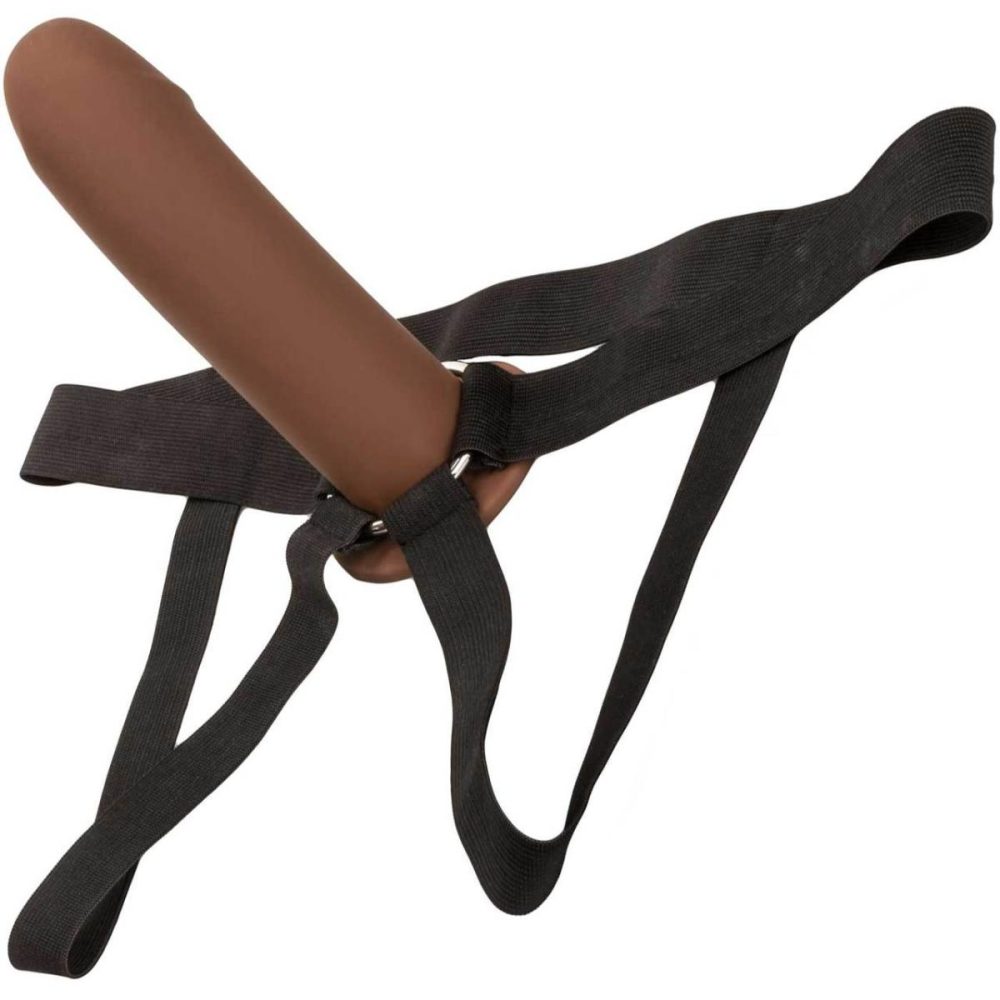 Extensions & Girth Enhancers | Silicone Hollow PPA With Jock Strap – Chocolate Penis Extension