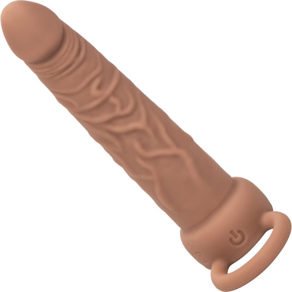 Extensions & Girth Enhancers | Performance Maxx Rechargeable Vibrating 5.5" Silicone Dual Penetrator – Chocolate