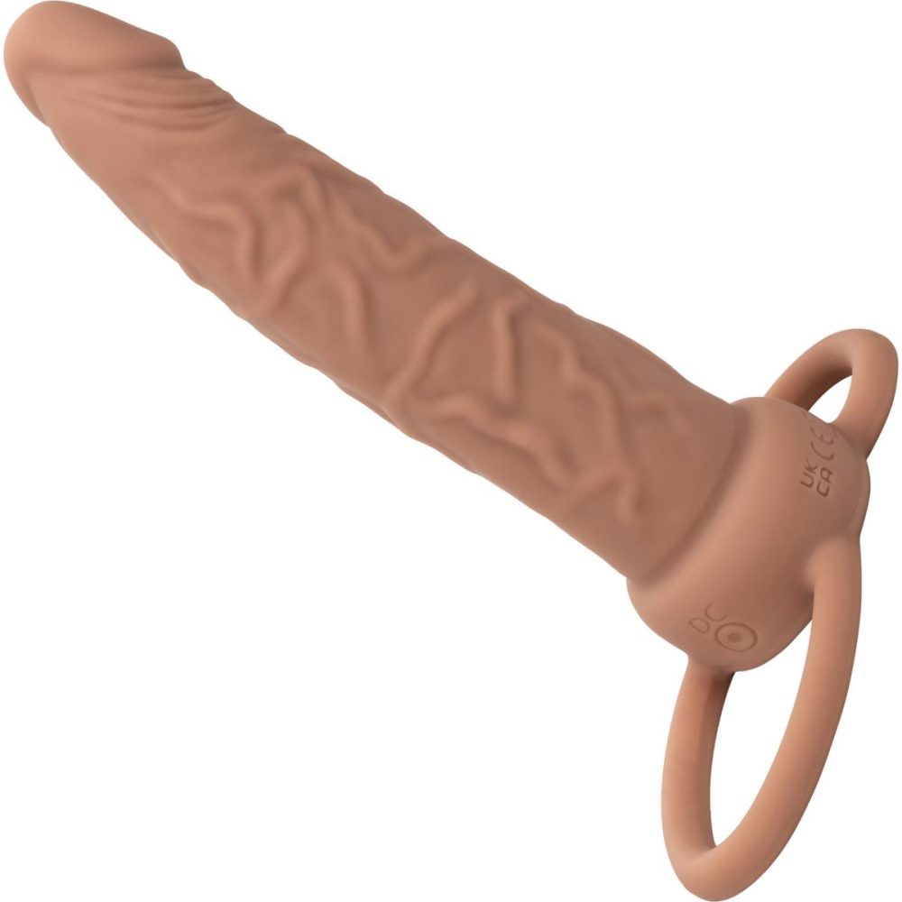 Extensions & Girth Enhancers | Performance Maxx Rechargeable Vibrating 5.5" Silicone Dual Penetrator – Chocolate