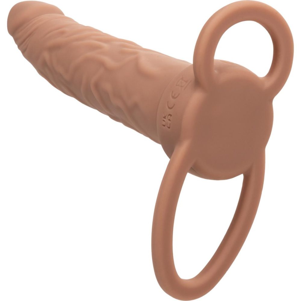 Extensions & Girth Enhancers | Performance Maxx Rechargeable Vibrating 5.5" Silicone Dual Penetrator – Chocolate