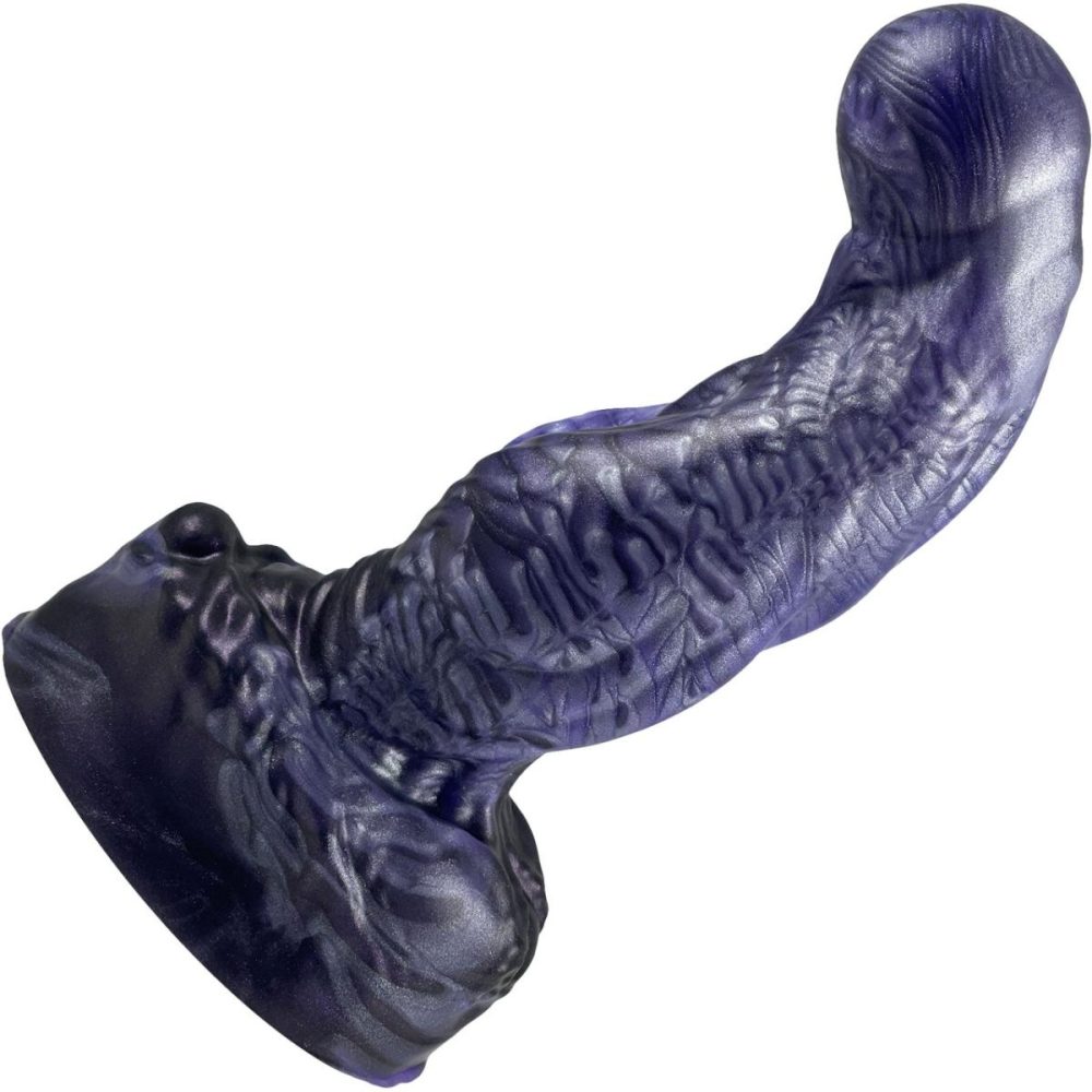 Fantasy Dildos | The Aliter Bent Knot Alien Monster 6.75" Silicone Dildo – Nebula Violet