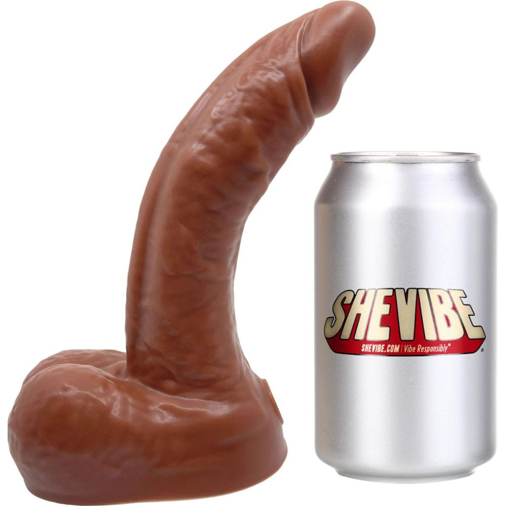 G-Spot Dildos | BIG Daddy Dante Large 8" Platinum Silicone Realistic Dildo With Balls – Chocolate