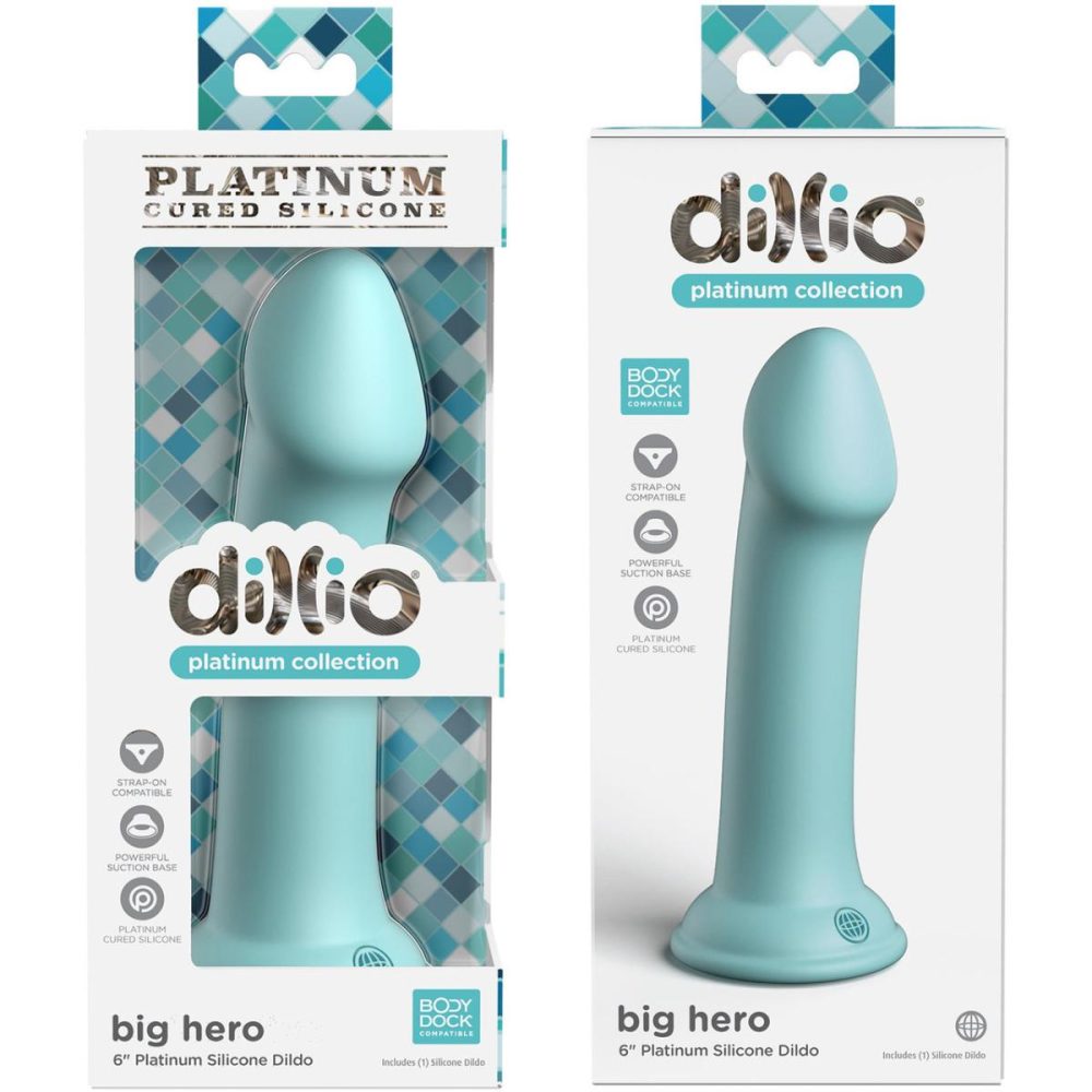 G-Spot Dildos | Dillio Platinum Big Hero Silicone 6" Suction Cup Dildo – Teal