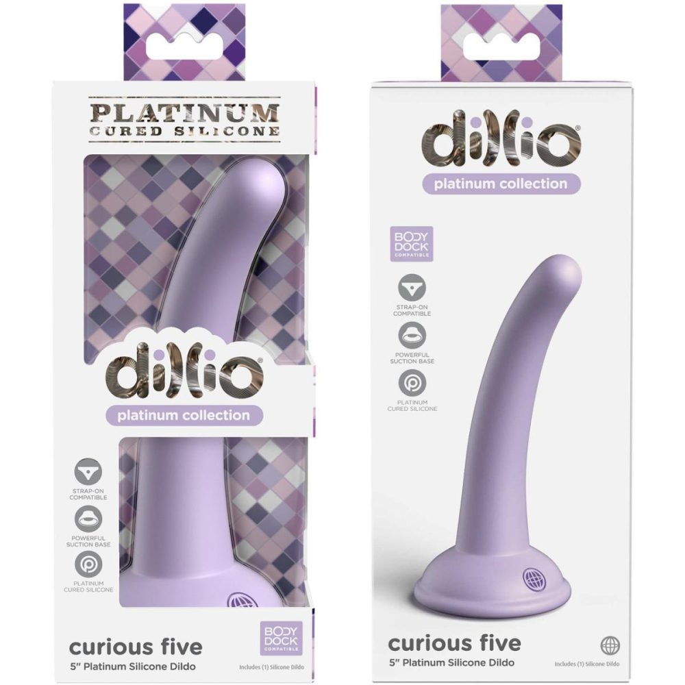 G-Spot Dildos | Dillio Platinum Curious Five Silicone 5" Suction Cup Dildo – Lavender