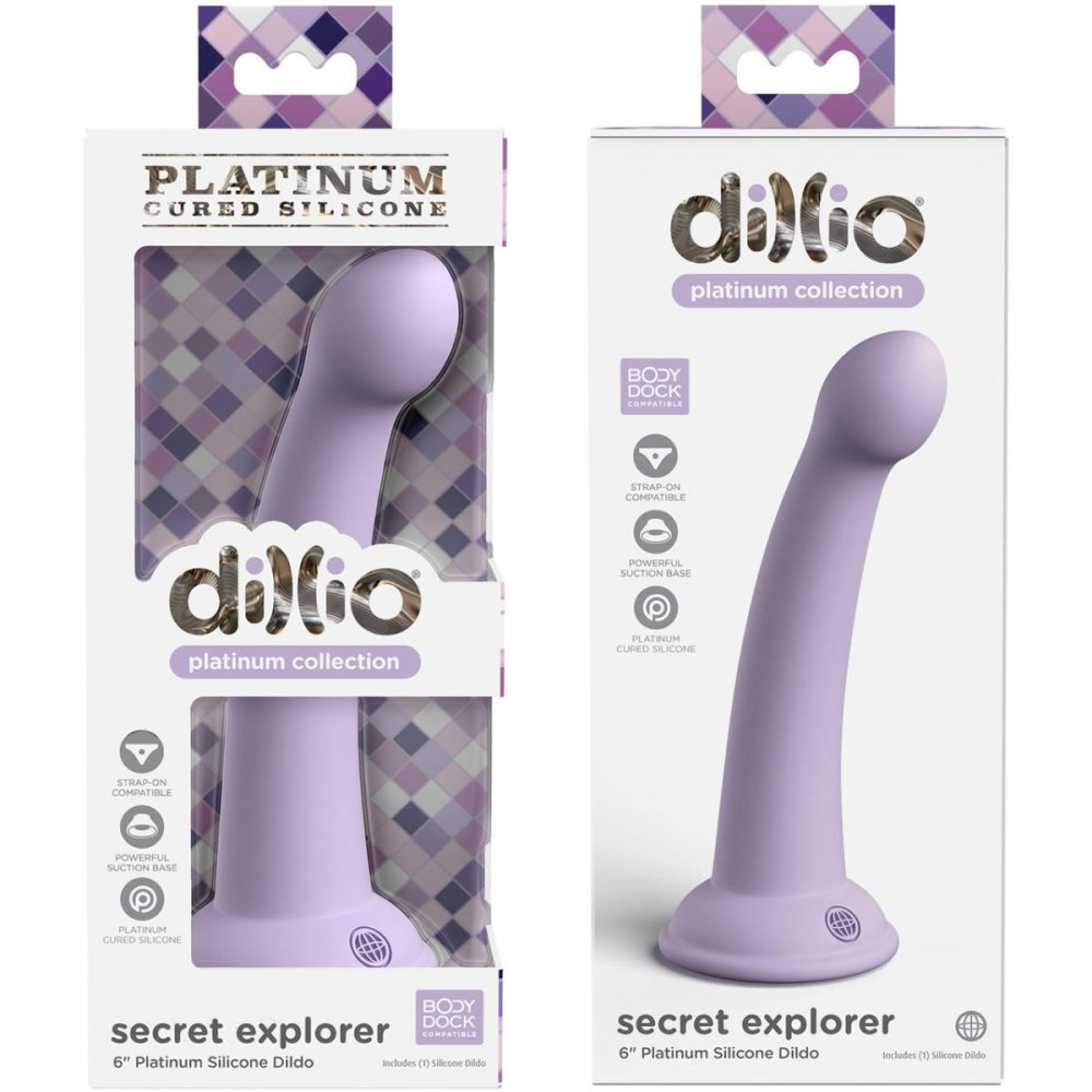 G-Spot Dildos | Dillio Platinum Secret Explorer Silicone 6" Suction Cup Dildo – Lavender