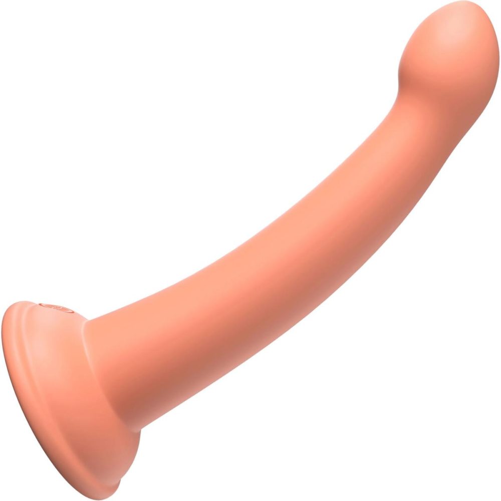 G-Spot Dildos | Dillio Platinum Secret Explorer Silicone 6" Suction Cup Dildo – Peach