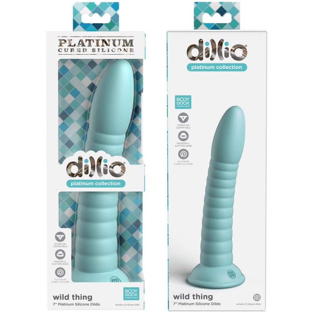 G-Spot Dildos | Dillio Platinum Wild Thing Silicone 7" Suction Cup Dildo – Teal