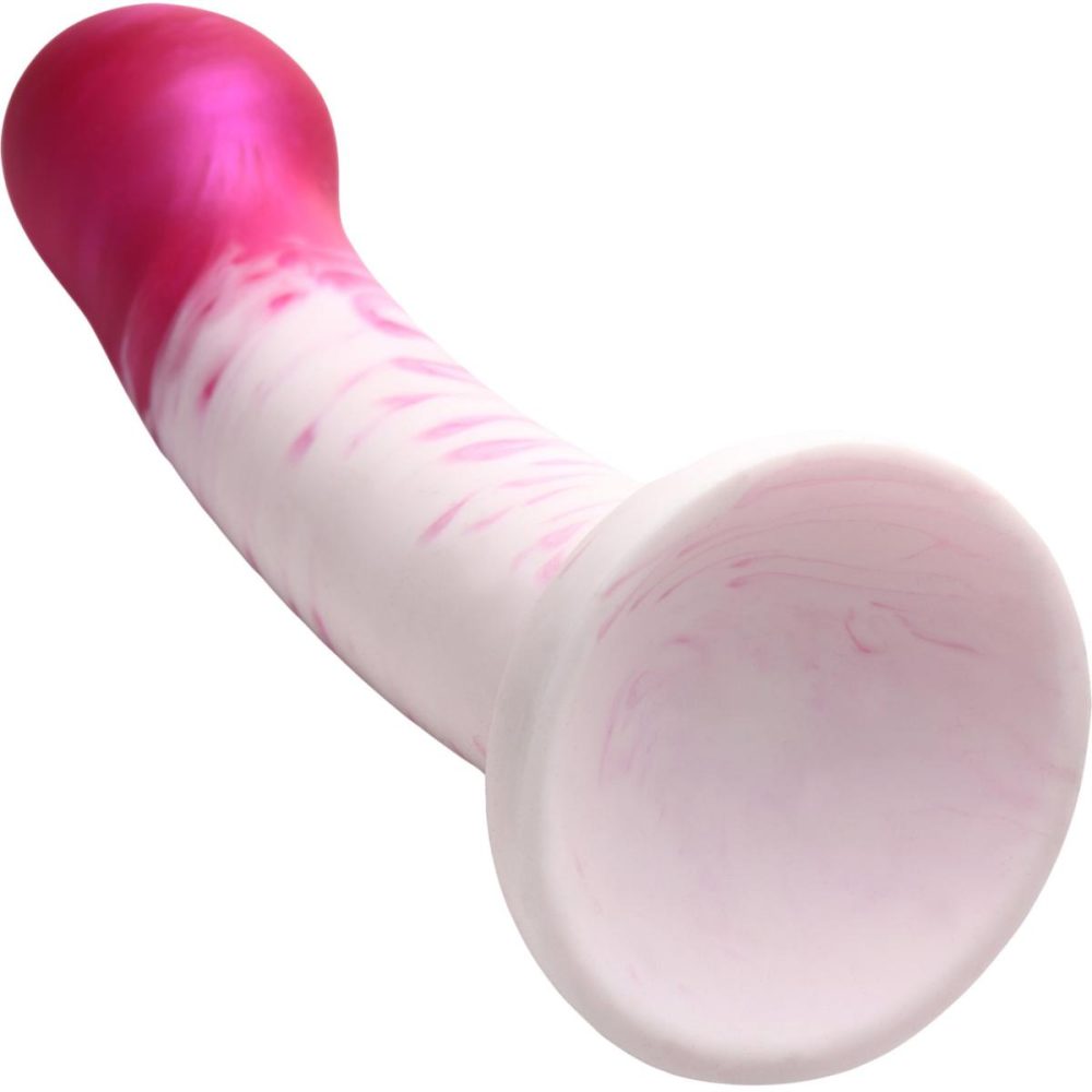 G-Spot Dildos | G-Swirl G-Spot 6.9" Silicone Suction Cup Dildo – Pink & White