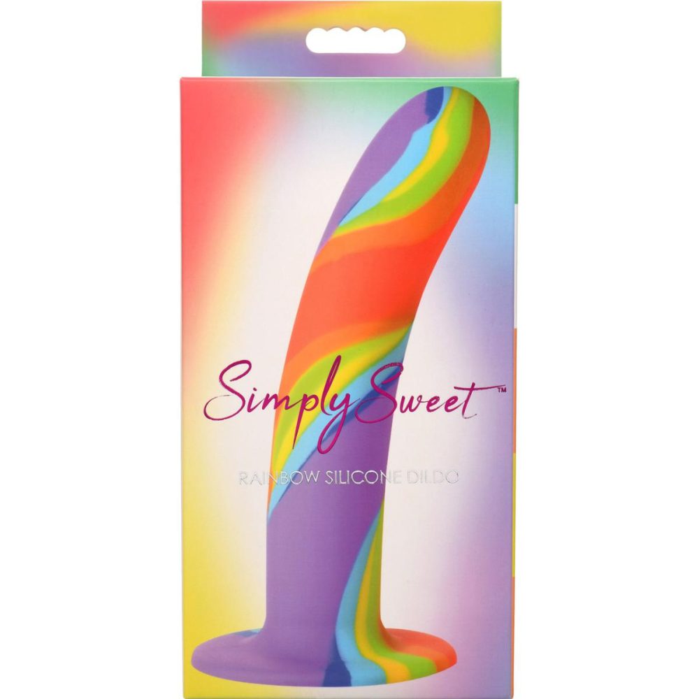 G-Spot Dildos | Simply Sweet Rainbow 6.75" Silicone G-Spot Suction Cup Dildo