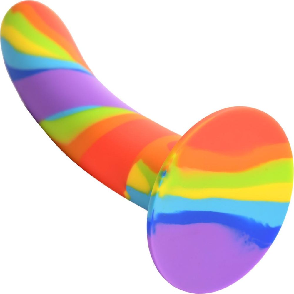 G-Spot Dildos | Simply Sweet Rainbow 6.75" Silicone G-Spot Suction Cup Dildo