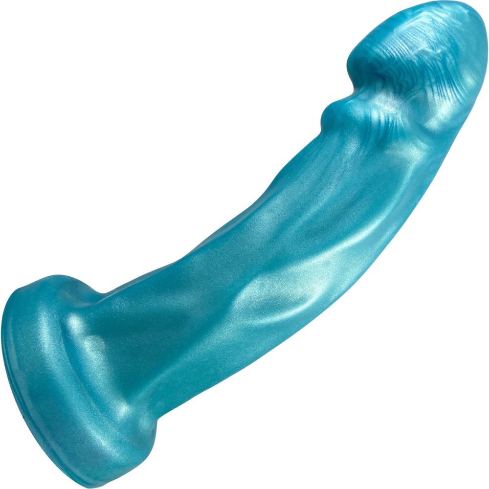 G-Spot Dildos | Splendid Dual-Density 8" Silicone Dildo – Large, Pearl Turquoise