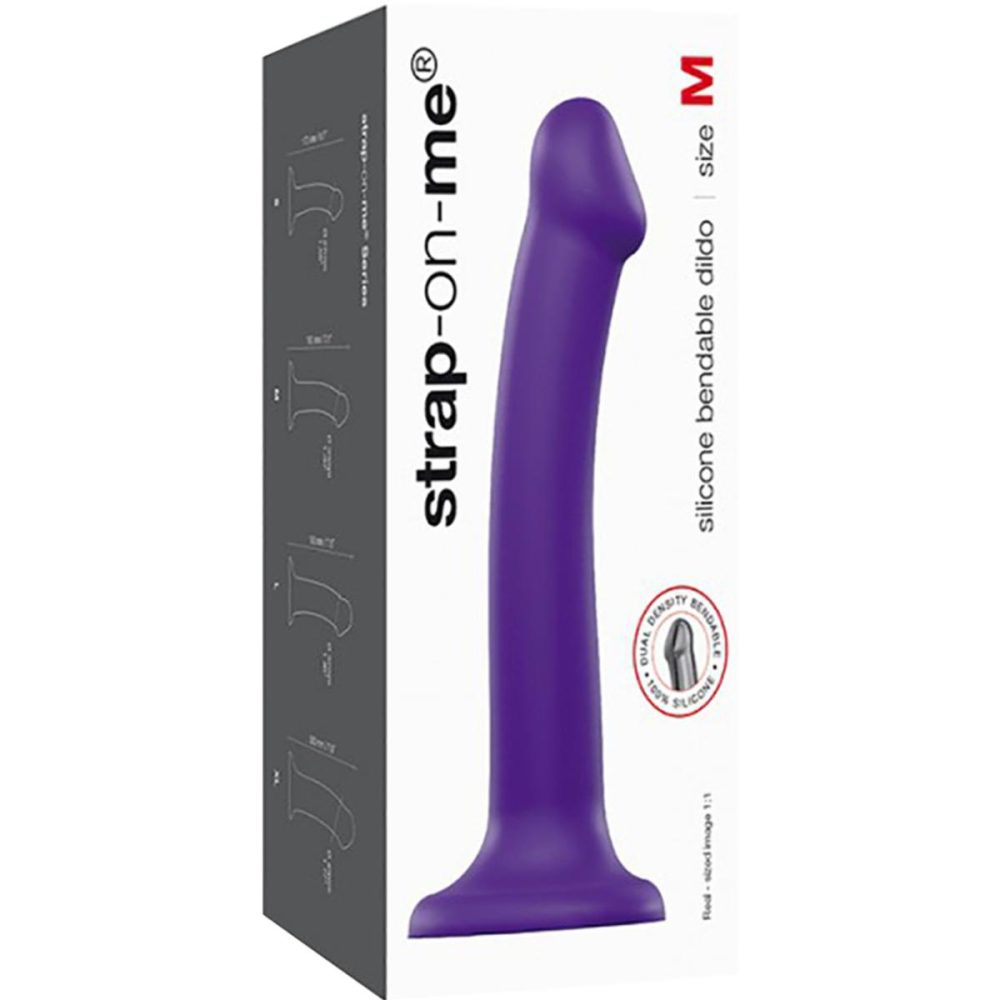 G-Spot Dildos | Strap-on-Me Bendable Dual Density Silicone Suction Cup Dildo – Medium Purple