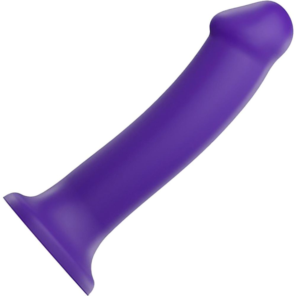 G-Spot Dildos | Strap-on-Me Bendable Dual Density Silicone Suction Cup Dildo – XL Purple