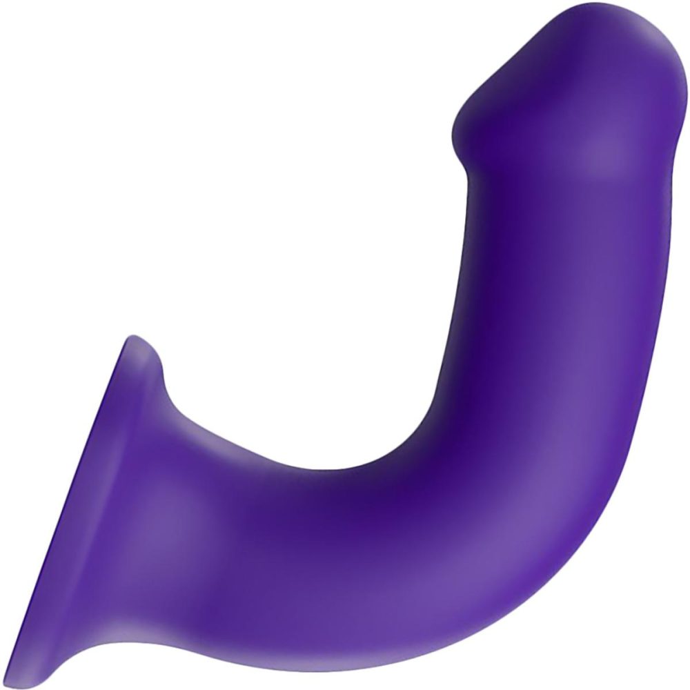 G-Spot Dildos | Strap-on-Me Bendable Dual Density Silicone Suction Cup Dildo – XL Purple