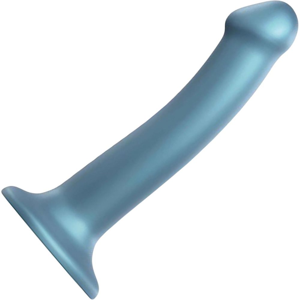 G-Spot Dildos | Strap-on-Me Silicone Suction Cup Dildo – Metallic Blue