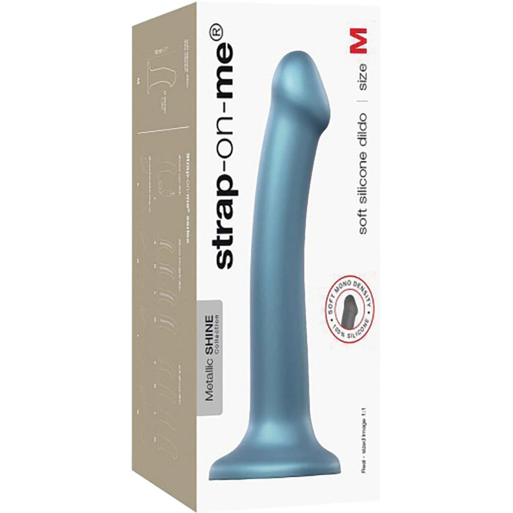 G-Spot Dildos | Strap-on-Me Silicone Suction Cup Dildo – Metallic Blue