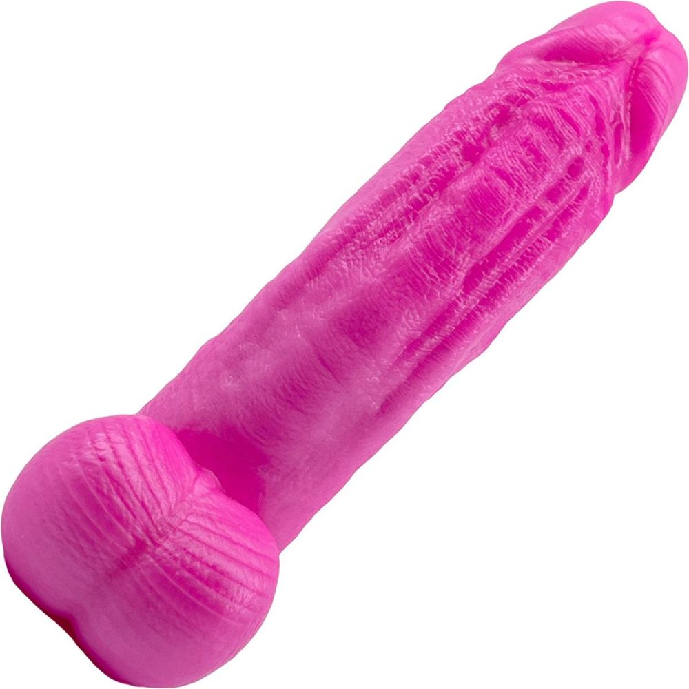 G-Spot Dildos | The Titan Medium 7.25" Platinum Silicone Ultrarealistic Dildo With Balls – Pearl Pink