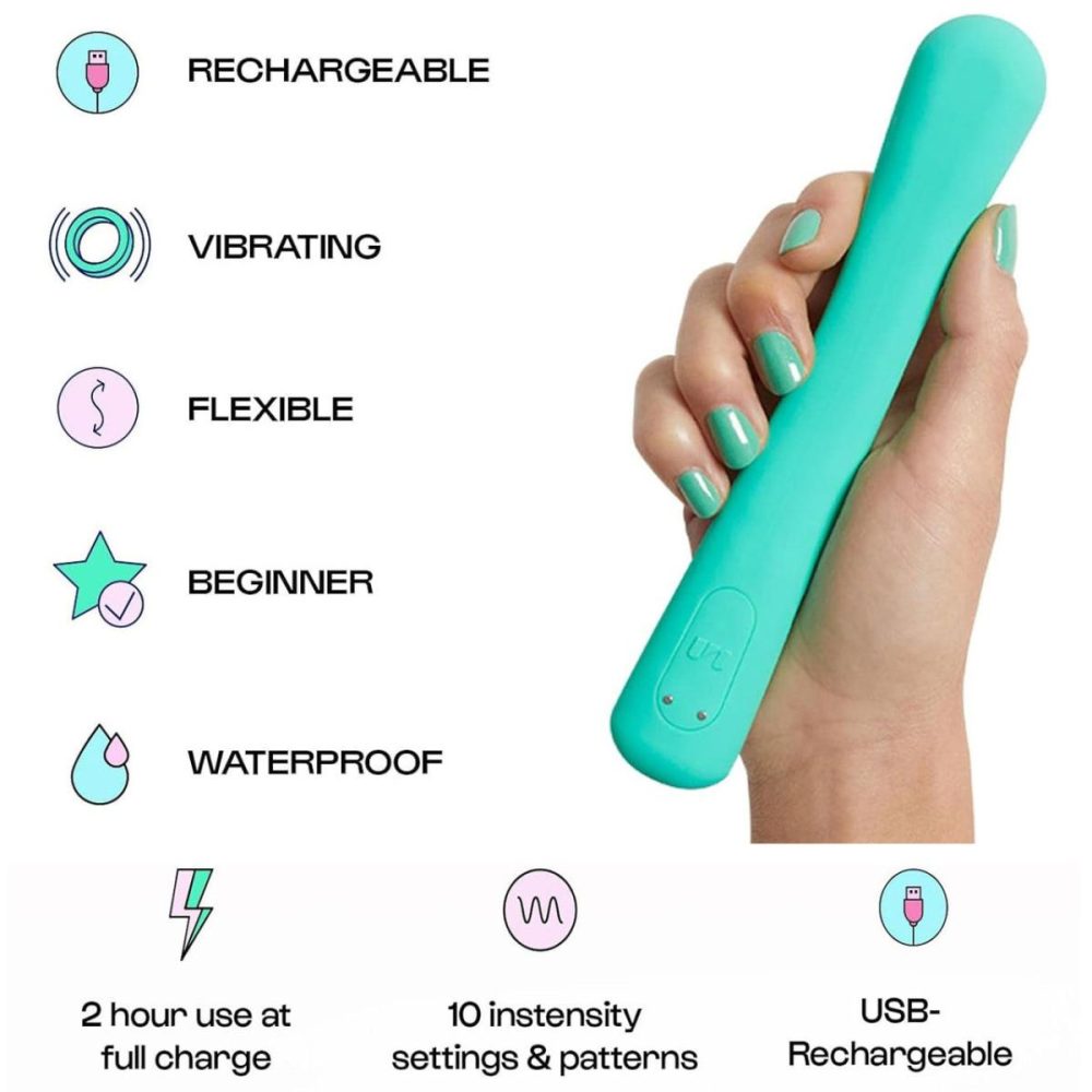 G-Spot Vibrators | Bender Rechargeable Waterproof Silicone Flexible G-Spot Vibrator – Mint