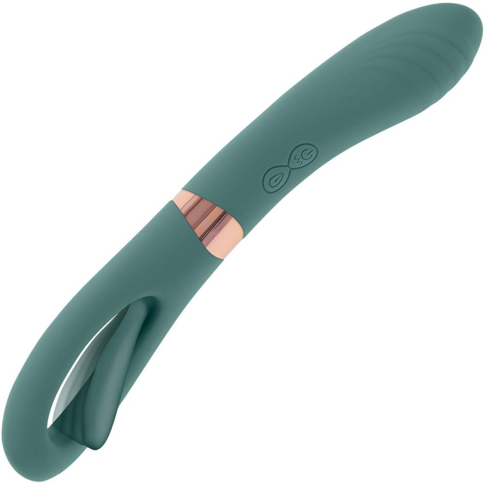 G-Spot Vibrators | Chick Flick Waterproof Silicone Dual Ended Flickering Tongue G-Spot Vibrator – Green