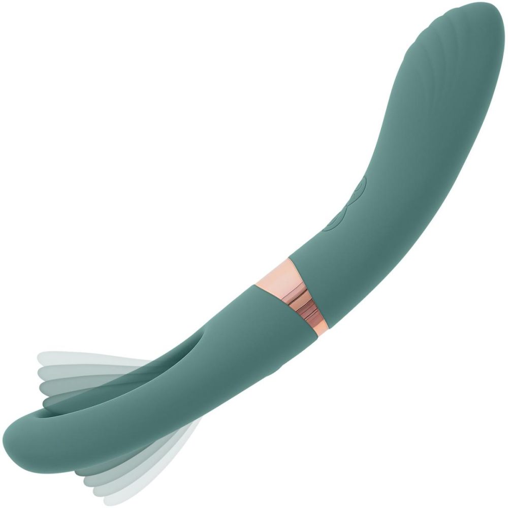 G-Spot Vibrators | Chick Flick Waterproof Silicone Dual Ended Flickering Tongue G-Spot Vibrator – Green