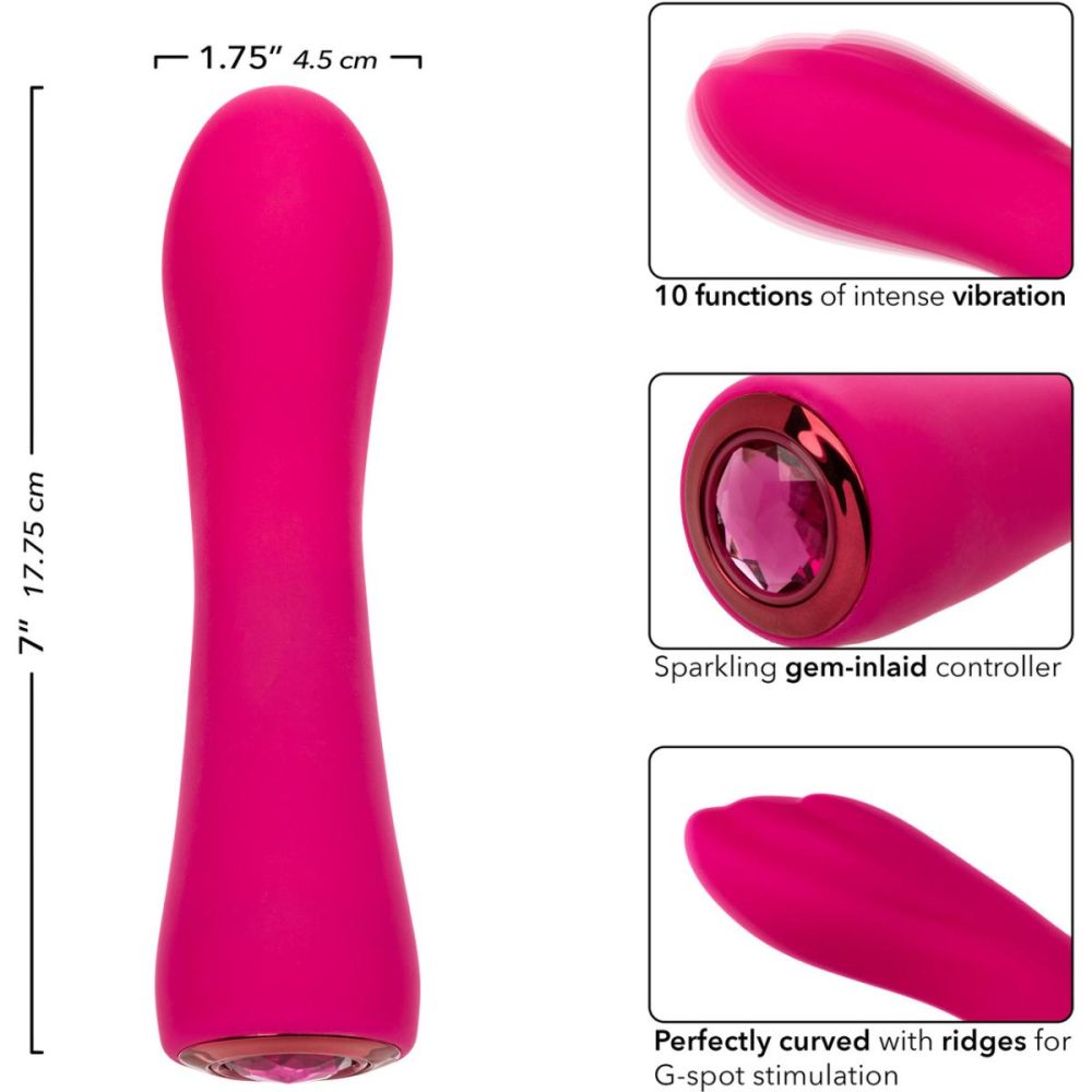 G-Spot Vibrators | Gem Vibe Collection 7" Curve Rechargeable Waterproof Silicone G-Spot Vibrator – Pink