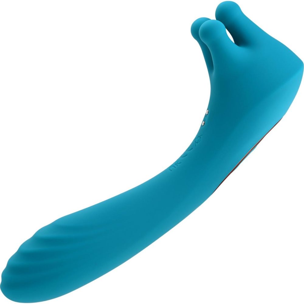 G-Spot Vibrators | Heads Or Tails Silicone Rechargeable Waterproof Dual Stimulation Vibrator – Teal