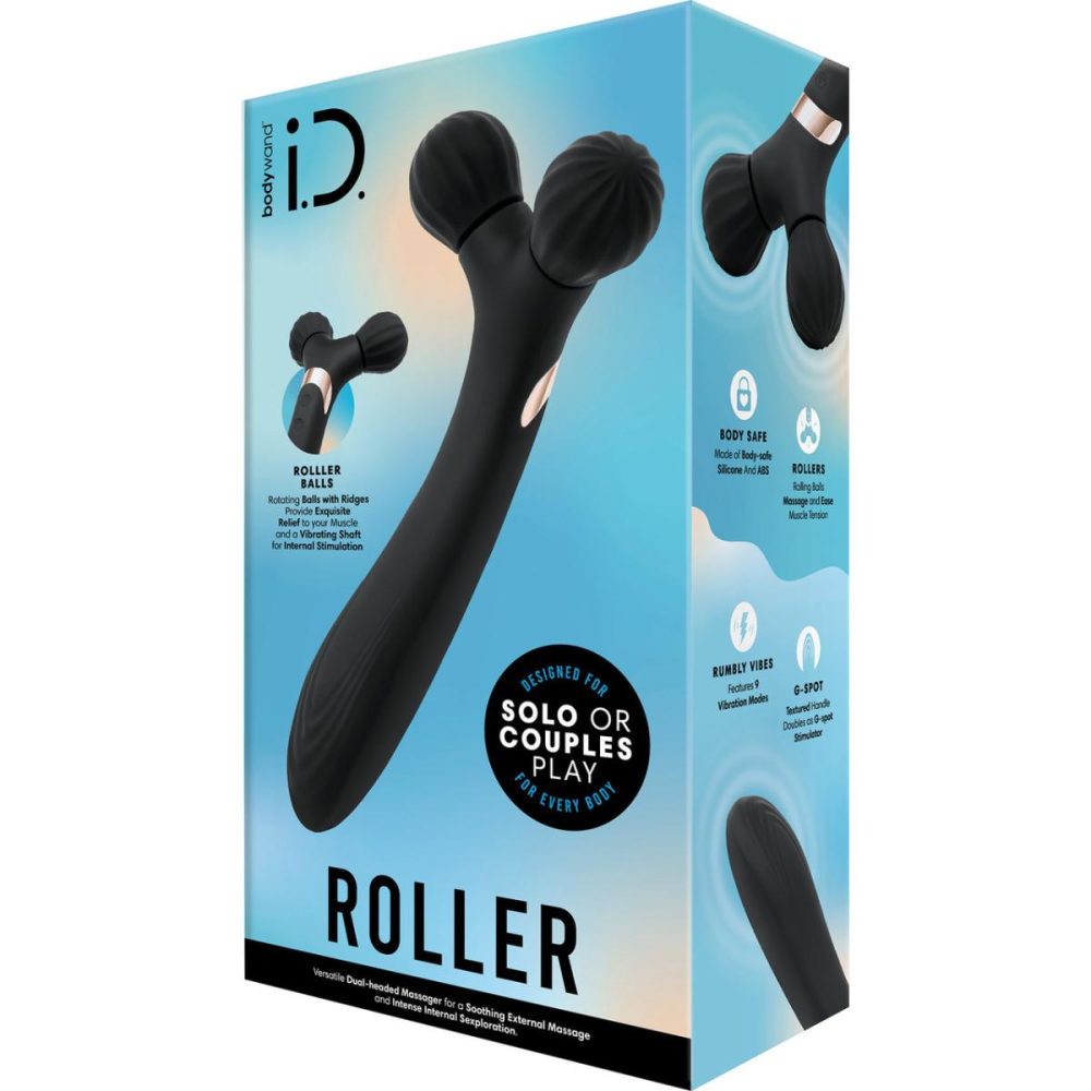 G-Spot Vibrators | i.D. Roller Rechargeable Silicone Body Massager & G-Spot Vibrator – Black