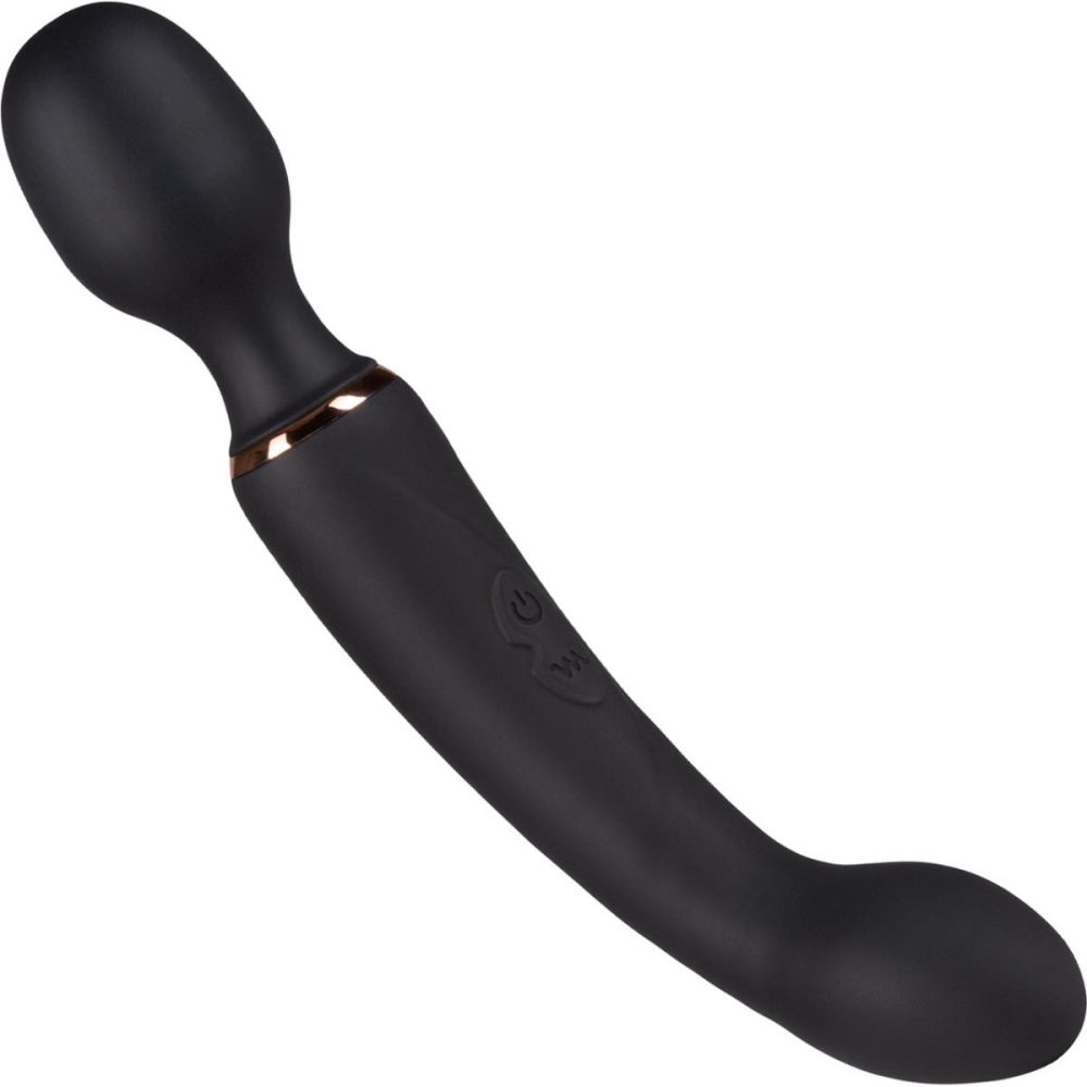 G-Spot Vibrators | Lush Gia Rechargeable Silicone Dual Use Wand Style Vibrator – Black