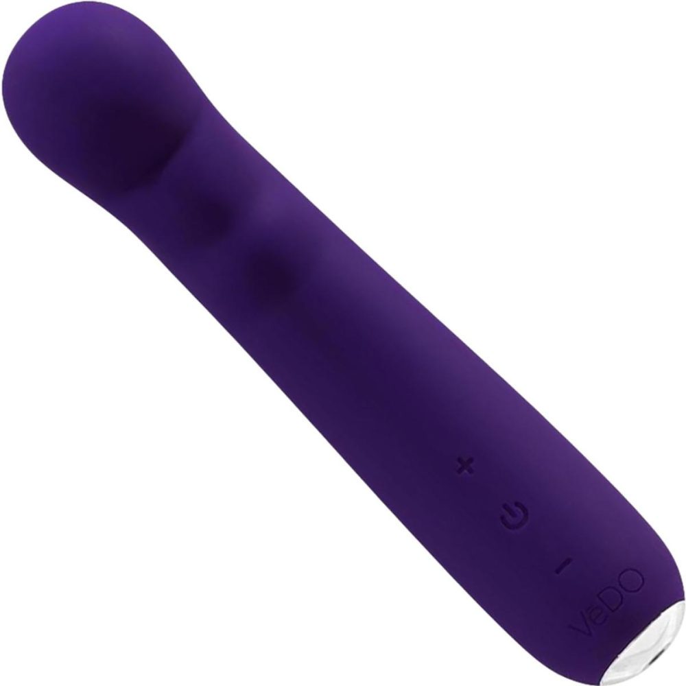 G-Spot Vibrators | Midori Rechargeable Waterproof Silicone G-Spot Vibrator by VeDO – Deep Purple