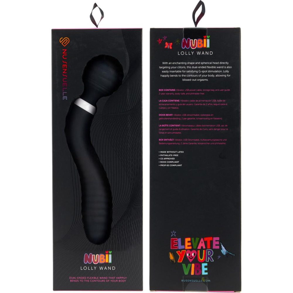 G-Spot Vibrators | Nubii Lolly Wand Silicone Dual Ended Wand Style & G-Spot Vibrator Nu Sensuelle – Black