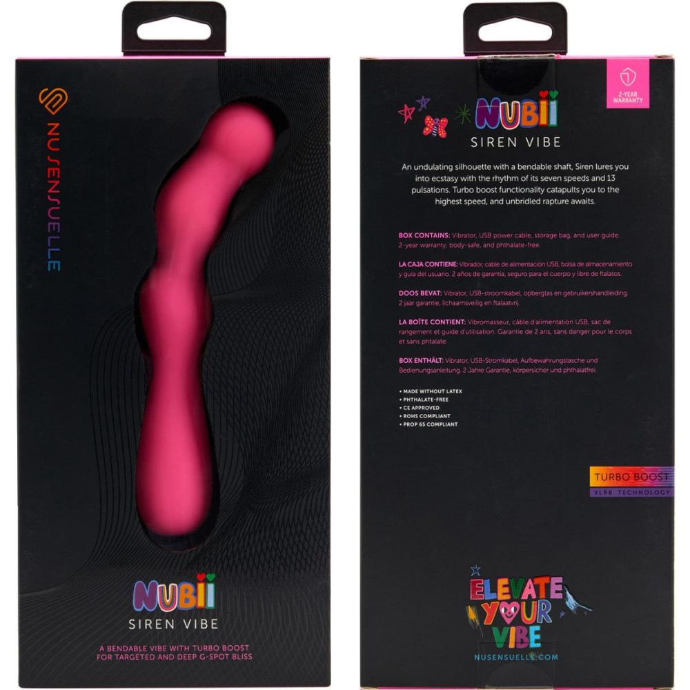 G-Spot Vibrators | Nubii Siren Rechargeable Silicone Bendable G-Spot Vibrator Nu Sensuelle – Pink