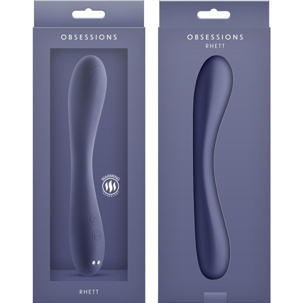 G-Spot Vibrators | Obsessions Rhett Rechargeable Waterproof Silicone Warming G-Spot Vibrator – Navy