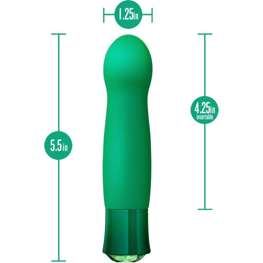 G-Spot Vibrators | Oh My Gem Enchanting Rechargeable Waterproof Silicone Warming G-Spot Vibrator – Emerald