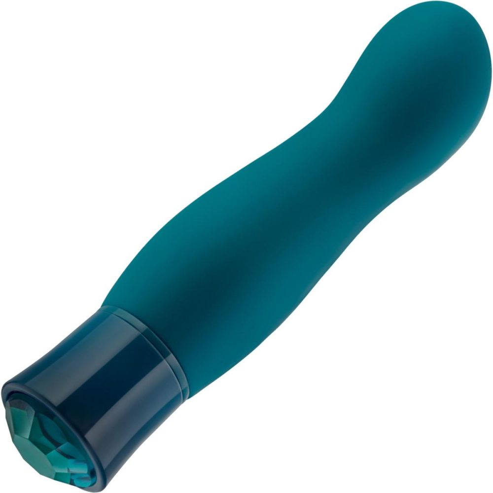 G-Spot Vibrators | Oh My Gem Fierce Rechargeable Silicone Warming G-Spot Vibrator – Blue Topaz