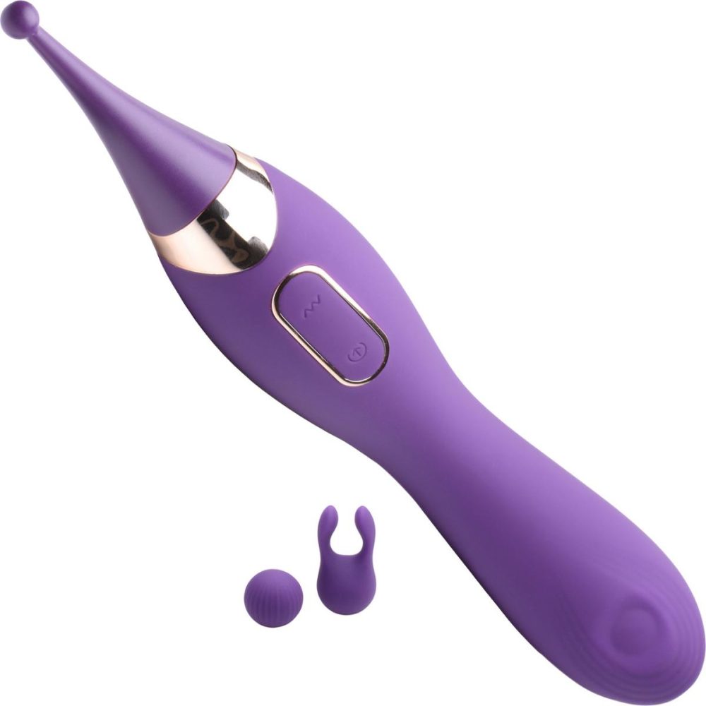 G-Spot Vibrators | Power Zinger Pro Pulsing G-Spot Pinpoint Silicone Clitoral Vibrator With 2 Attachments