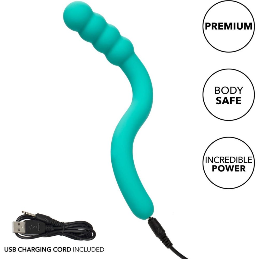 G-Spot Vibrators | Pretty Little Wands Bubbly Rechargeable Silicone Flexible Vibrator – Aqua