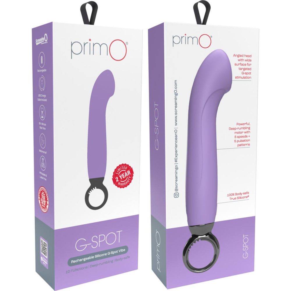 G-Spot Vibrators | PrimO G-Spot Rechargeable Waterproof Silicone Vibrator – Lilac