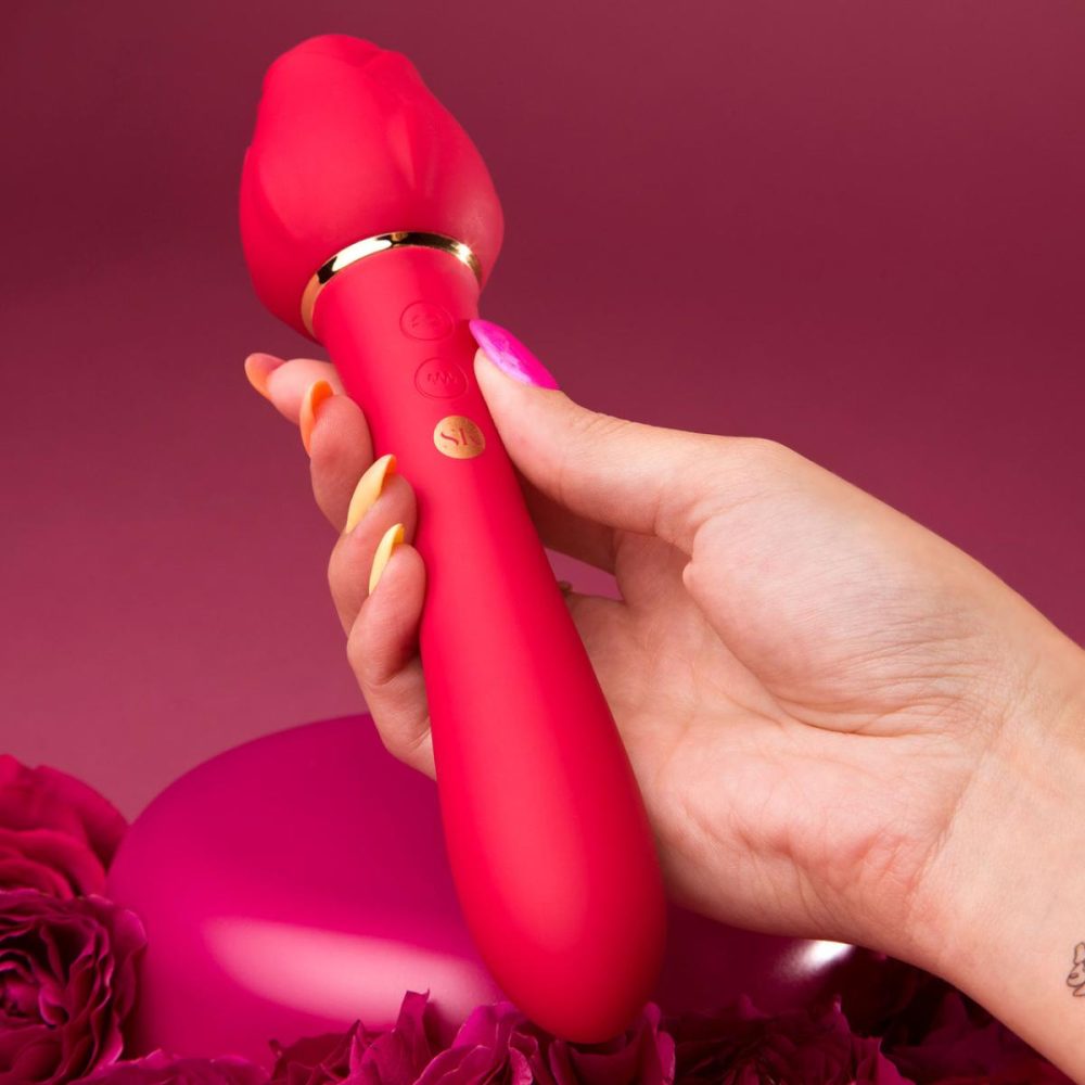 G-Spot Vibrators | Rosegasm Lingo Rechargeable Silicone Double Ended Licking Vibrator