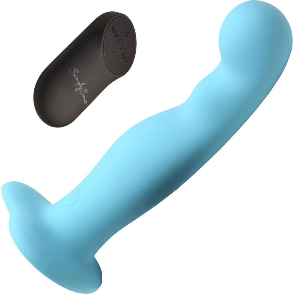 G-Spot Vibrators | Simply Sweet 21X Vibrating Thick Rechargeable Silicone G-Spot Vibrator With Remote – Teal