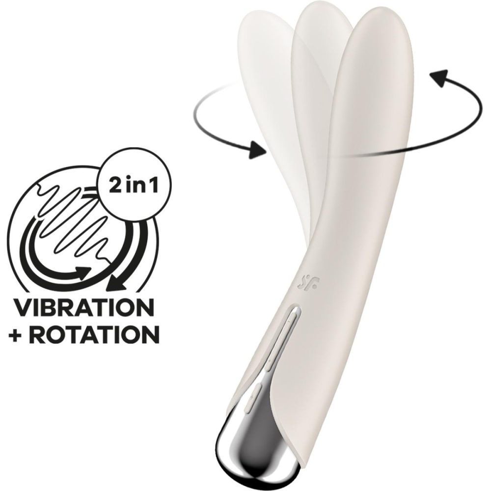 G-Spot Vibrators | Spinning Vibe 1 Rechargeable Waterproof Silicone G-Spot Vibrator – Beige