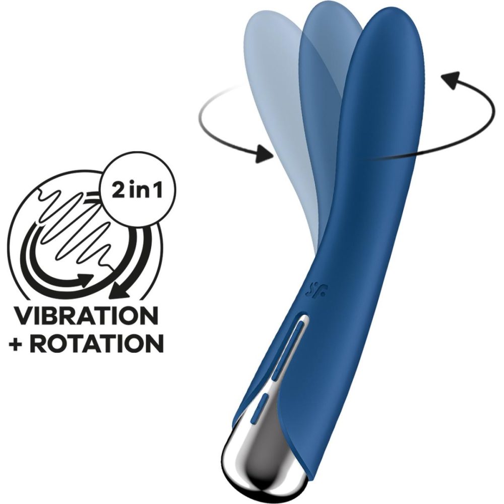 G-Spot Vibrators | Spinning Vibe 1 Rechargeable Waterproof Silicone G-Spot Vibrator – Blue