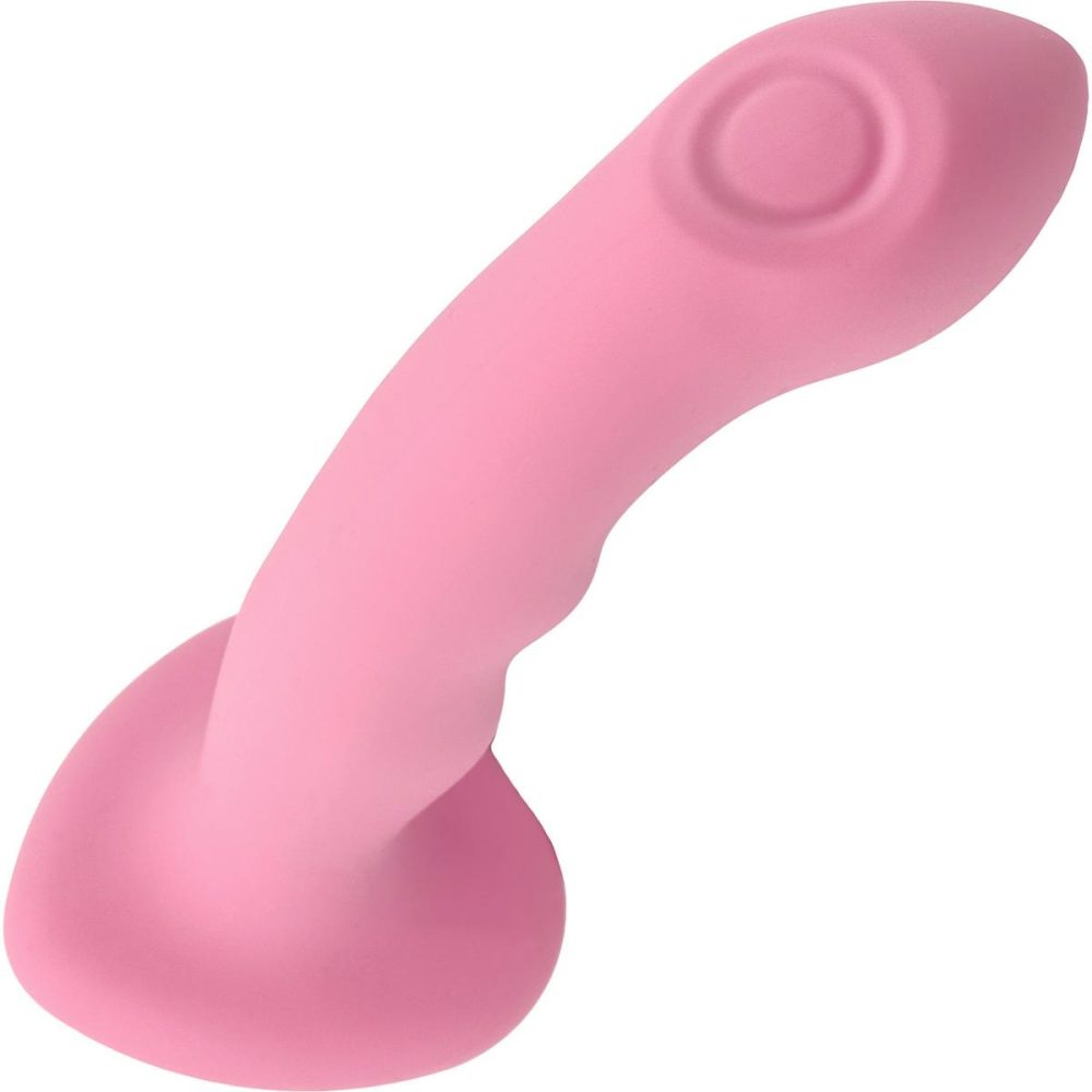 G-Spot Vibrators | Strap-on-Me Tapping Dildo Wave Rechargeable Waterproof Silicone Vibrating Suction Cup Dildo – Coral Pink