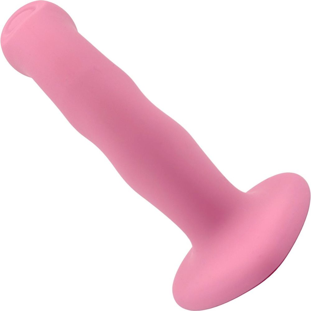 G-Spot Vibrators | Strap-on-Me Tapping Dildo Wave Rechargeable Waterproof Silicone Vibrating Suction Cup Dildo – Coral Pink