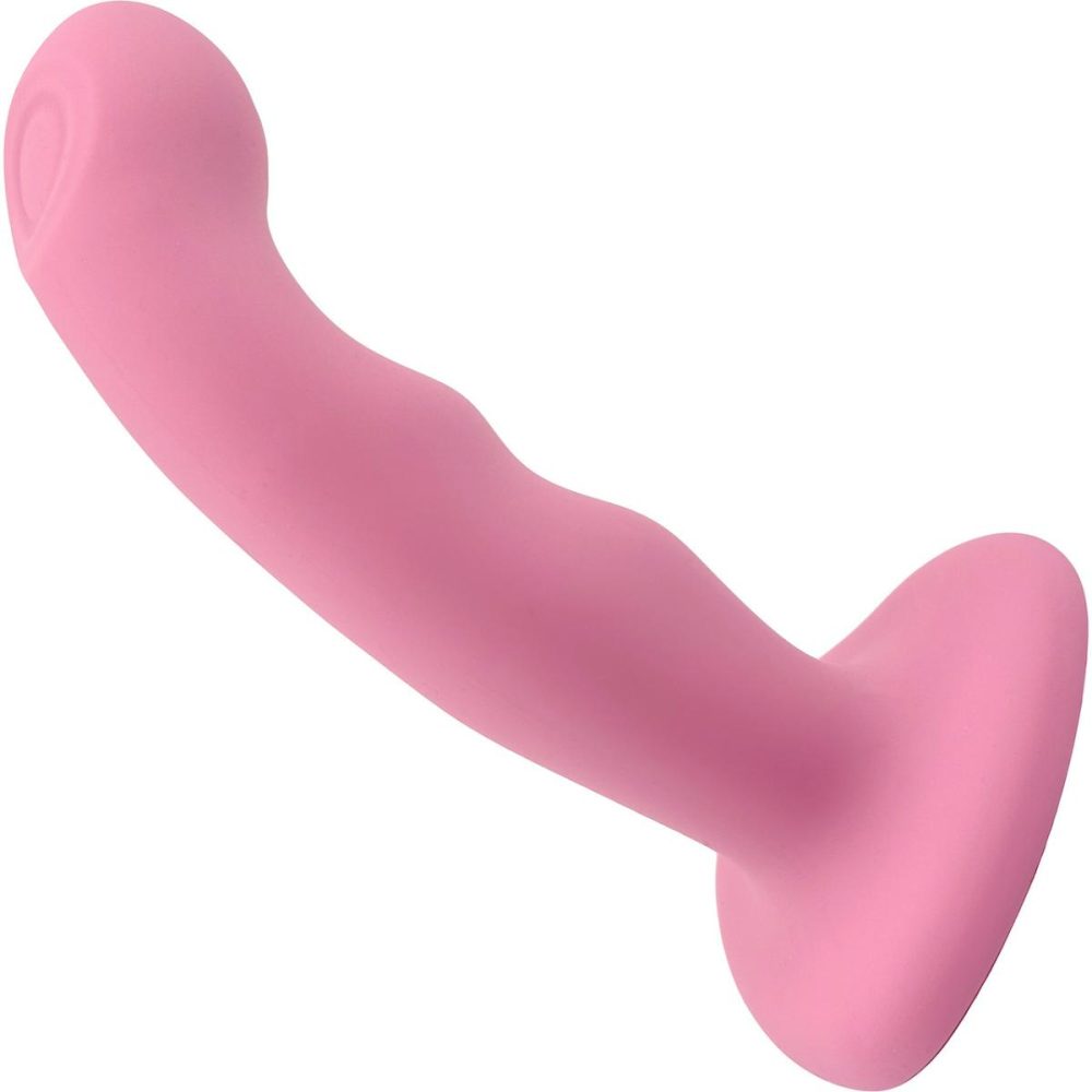 G-Spot Vibrators | Strap-on-Me Tapping Dildo Wave Rechargeable Waterproof Silicone Vibrating Suction Cup Dildo – Coral Pink